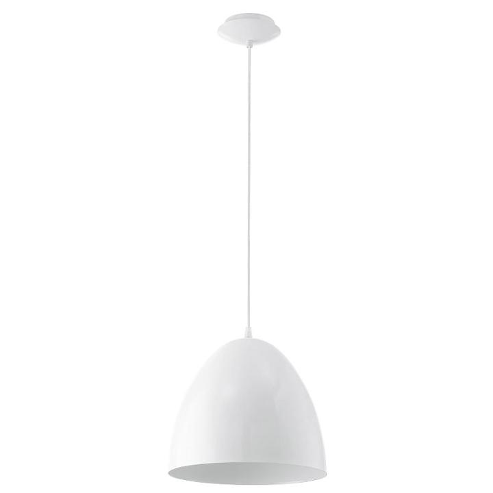 Eglo Coretto 1-light 11 Inch Steel / Glossy Whitependant Ceiling Light