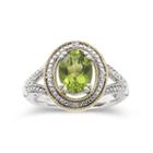 14k Gold Over Silver Peridot & Diamond-accent Ring