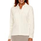Alfred Dunner Alpine Lodge Long-sleeve Chenille Cardigan Sweater