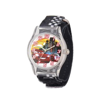 Disney Cars Ids Black And White Nylon Strap Watch