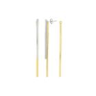14k Two-tone Gold Over Sterling Silver Double Bar Drop Earrings