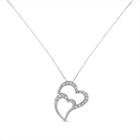 Womens 1/5 Ct. T.w. White Diamond Heart Pendant Necklace