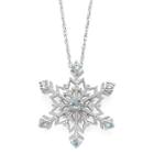 Color-enhanced Swiss Blue Topaz Snowflake Pendant Necklace