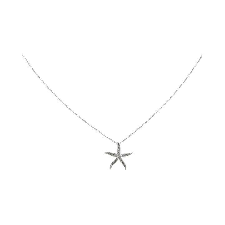 1/8 Ct. T.w. Diamond 14k White Gold Starfish Pendant Necklace