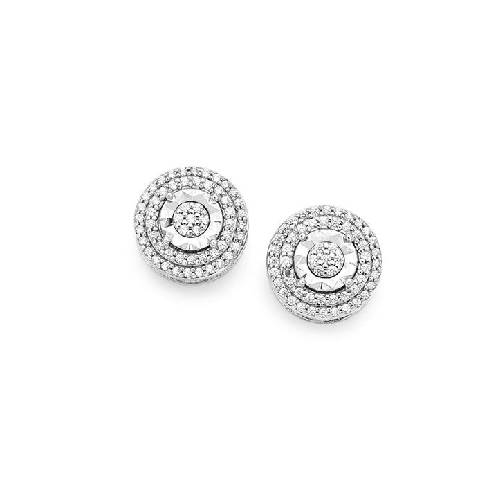1/2 Ct. T.w. Genuine White Diamond Round Stud Earrings
