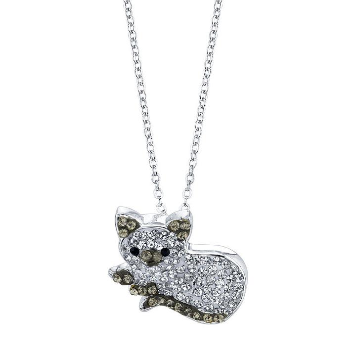 Sparkle Allure Womens White Round Pendant Necklace