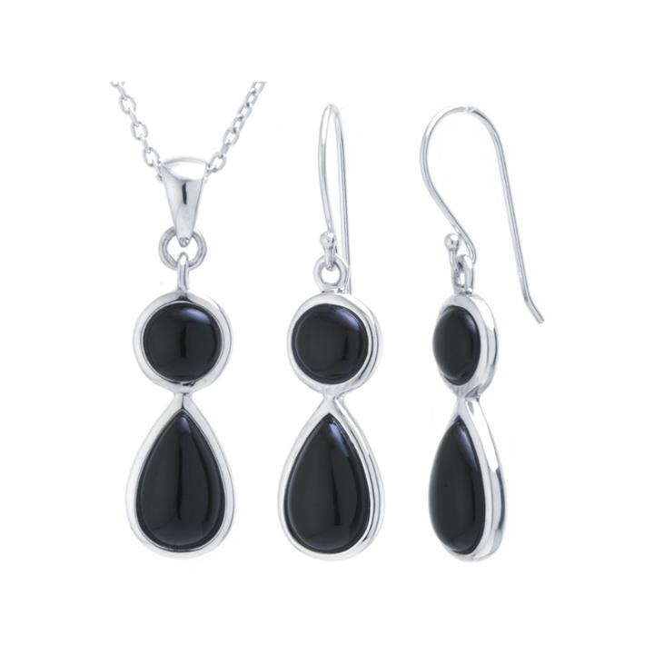 Womens 2-pc. Black Onyx Sterling Silver Jewelry Set