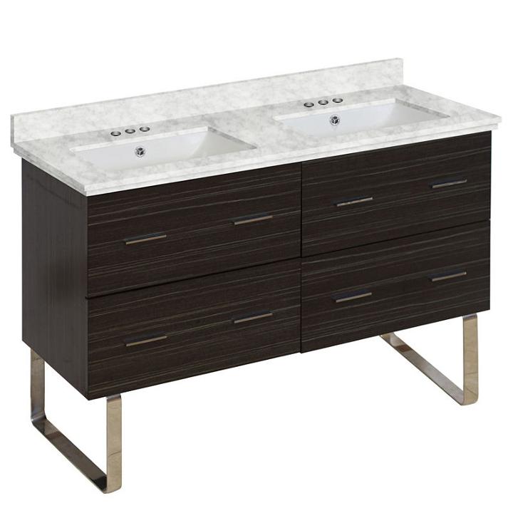 47.5-in. W Floor Mount Dawn Grey Vanity Set For 3h4-in. Drilling Bianca Carara Top White Um Sink