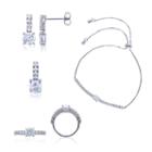 Sterling Silver 6mm Cubic Zirconia 4-pc. Jewelry Set