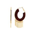 Bleu&trade; Wood Hoop Gold-tone Earrings
