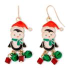Gold-tone Penguin Holiday Drop Earrings