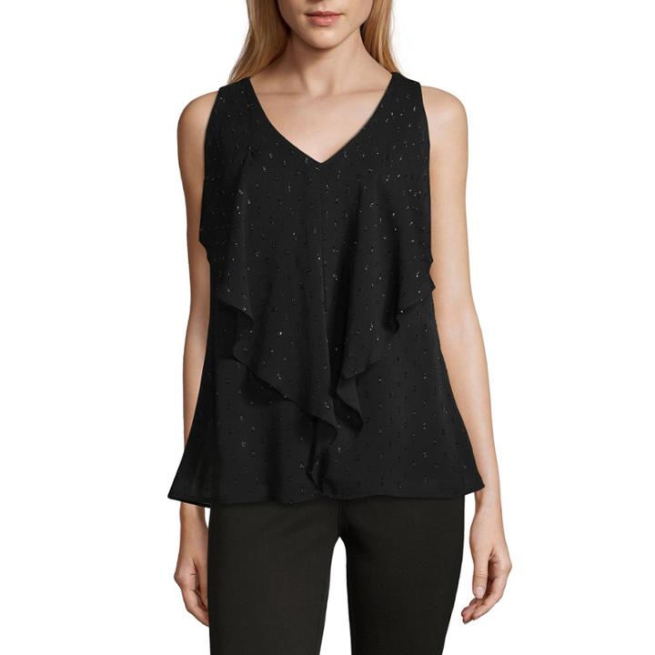 By & By Sleeveless Chiffon Dress Shirt Juniors