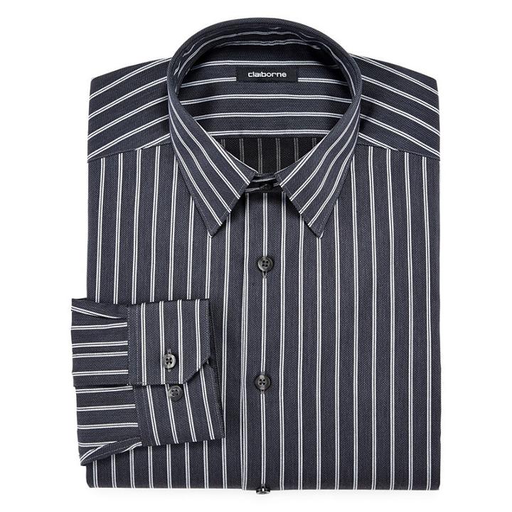 Claiborne Wrinkle-free Textured Dress Shirt