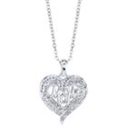 Sparkle Allure Womens Clear Crystal Silver Over Brass Pendant Necklace