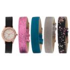 Interchangeable Band Womens Multicolor 5-pc. Watch Boxed Set-jcp2988sst