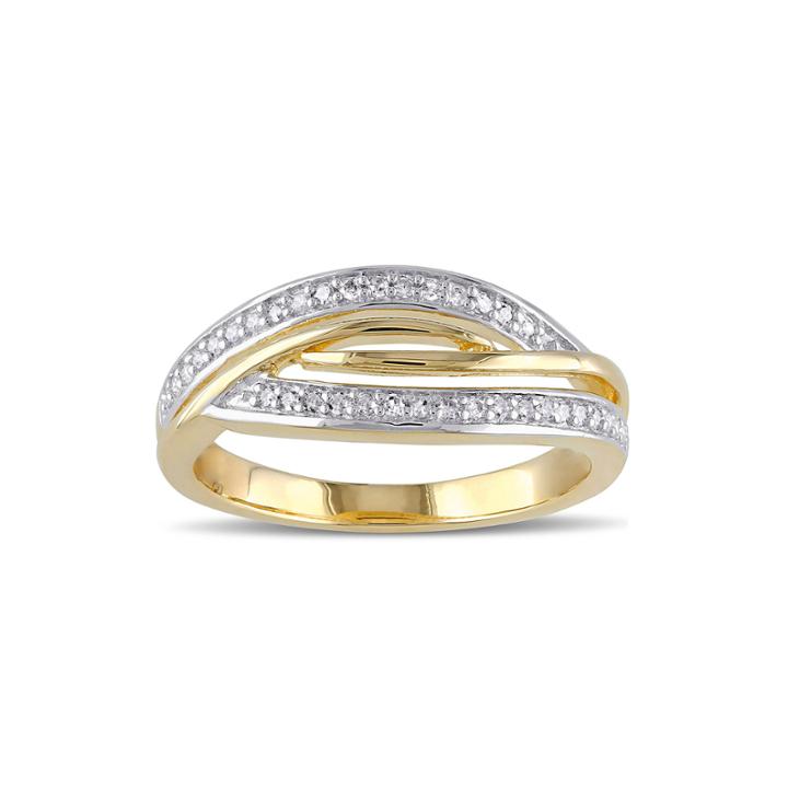 1/7 Ct. T.w. Diamond Yellow Gold Over Silver Ring