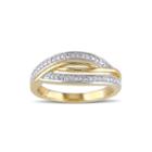 1/7 Ct. T.w. Diamond Yellow Gold Over Silver Ring