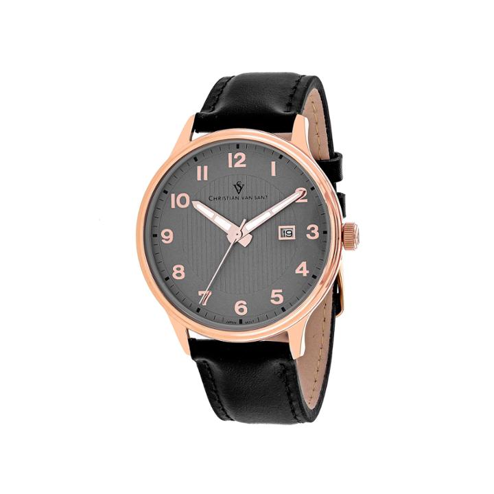 Christian Van Sant Mens Black Strap Watch-cv9810