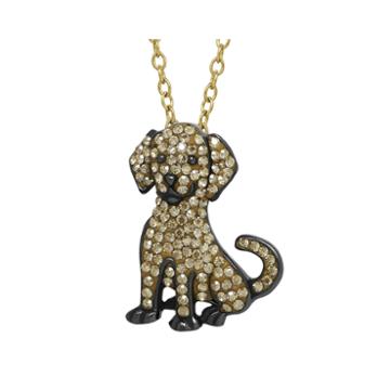 Animal Planet&trade; Crystal Sterling Silver Golden Retriever Pendant Necklace