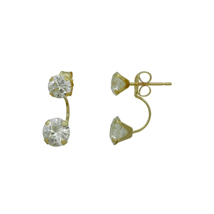 Cubic Zirconia 14k Yellow Gold Earrings
