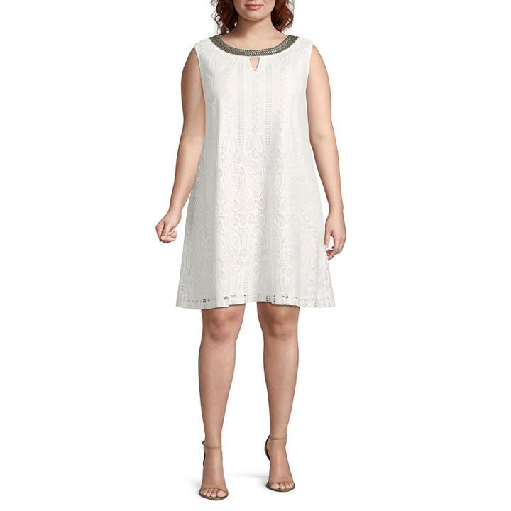 Studio 1 Sleeveless Eyelet Fit & Flare Dress-plus