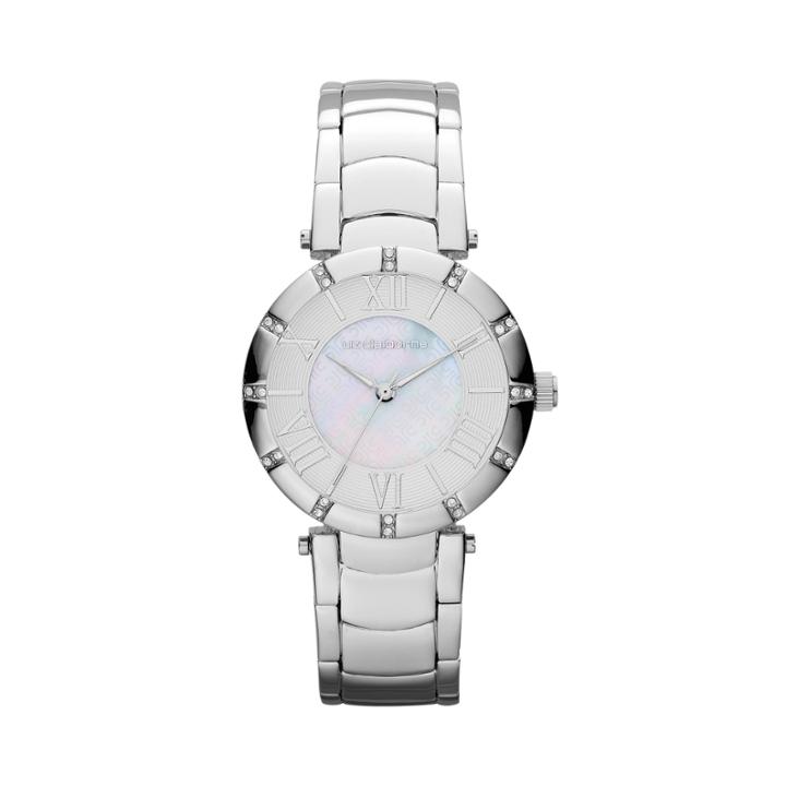 Liz Claiborne Womens Silver-tone Mother-of-pearl Bracelet Watch