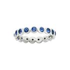 Personally Stackable September Blue Crystal Sterling Silver Eternity Ring