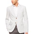 Jf J. Ferrar Linen Cotton White Geo Sport Coat-slim