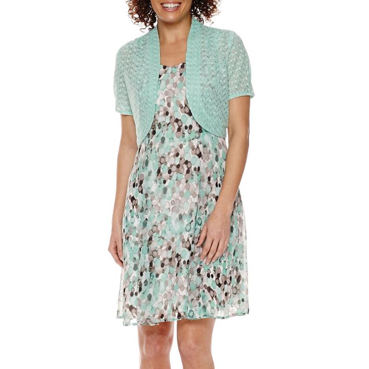 R & K Originals Short-sleeve Bolero Jacket Dress - Petite