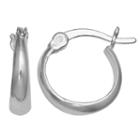 Silver Treasures Graduated Sterling Silver Hoop Earrings