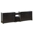 114.25-in. W 17.75-in. D Transitional Birch Wood-veneer Vanity Base Set Only In Distressed Antique Walnut