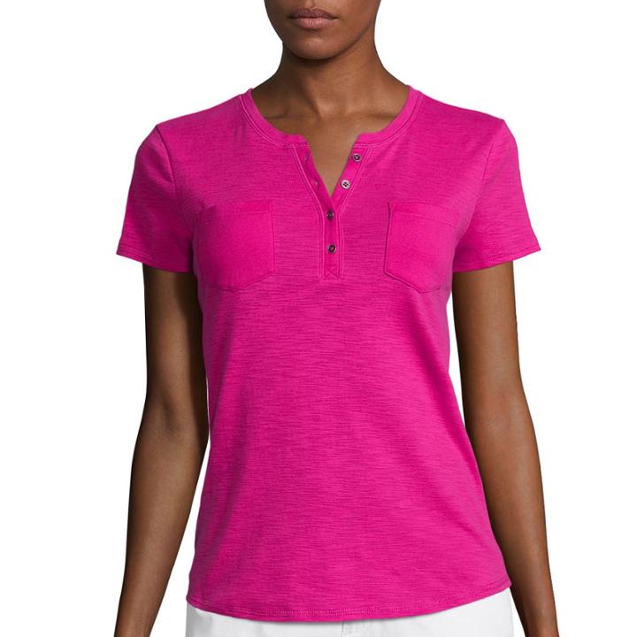 Liz Claiborne Short-sleeve Slub Henley Tee - Tall