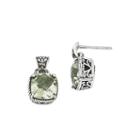 Shey Couture Green Quartz Sterling Silver Antiqued Earrings