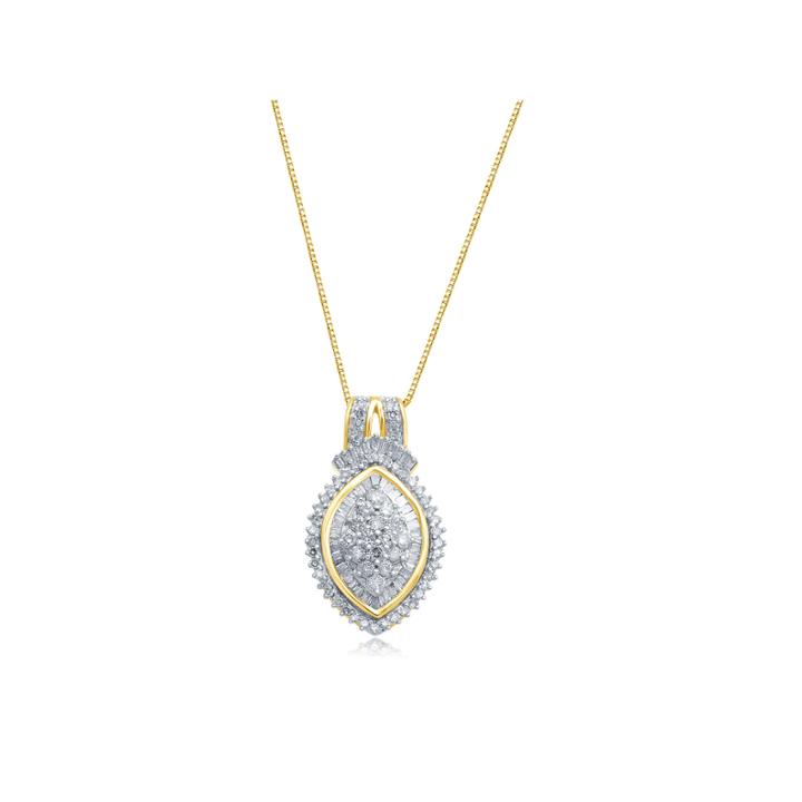 1/2 Ct. T.w. Diamond In 10k Yellow Gold Pendant Necklace