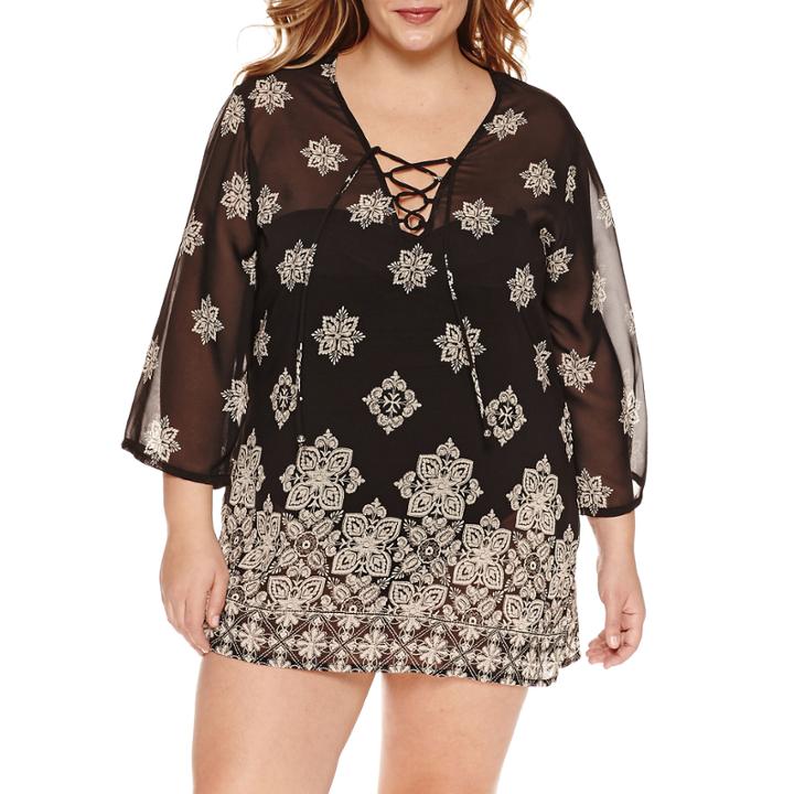 A.n.a Black Tile Tunic - Plus