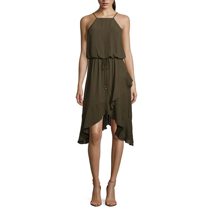 City Triangle Casual Sleeveless Wrap Dress-juniors