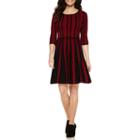 Danny & Nicole 3/4-sleeve Dot Fit-and-flare Sweater Dress - Petite