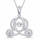Enchanted Disney Fine Jewelry Diamond Accent Sterling Silver Cinderella Pendant Necklace