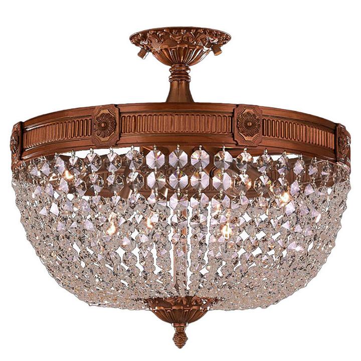 Winchester Collection 6 Light Clear Crystal Semi Flush Mount Ceiling Light