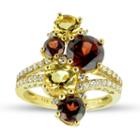 Womens Genuine Red Garnet 14k Gold Over Silver Cocktail Ring