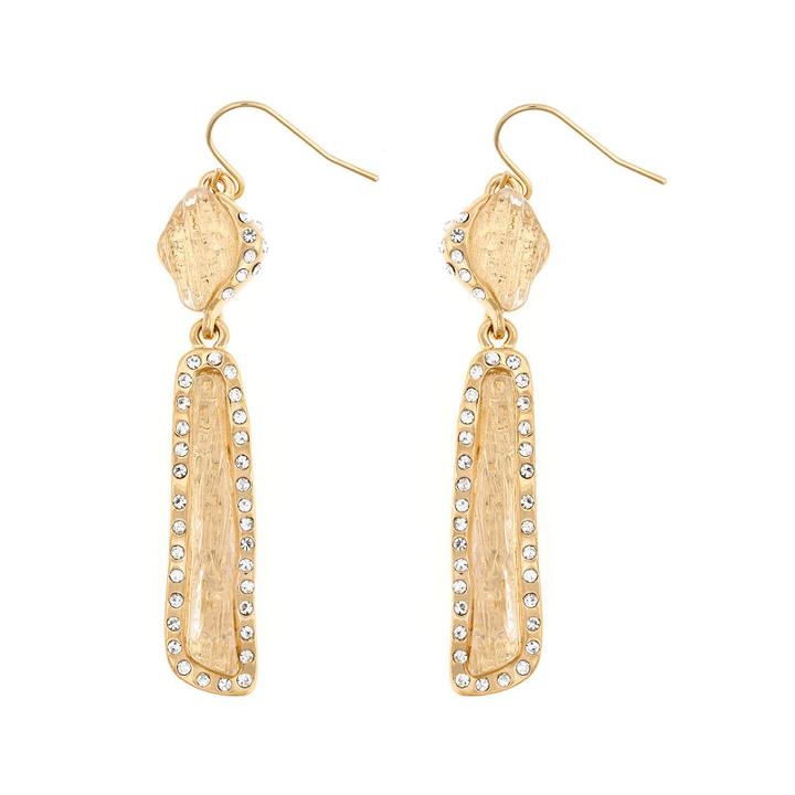 10021 Kara Ross Crystal Fragment Linear Drop Earrings