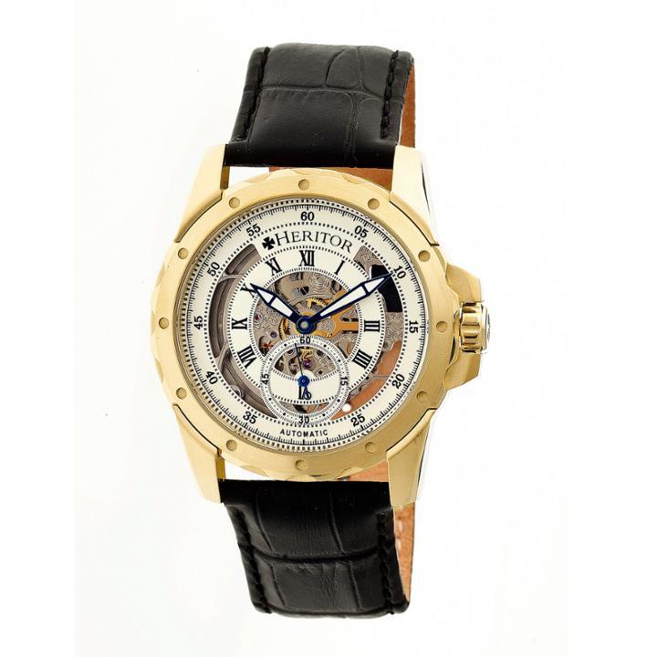 Heritor Armstrong Mens Black Strap Watch-herhr3403