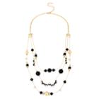 Bleu&trade; Black & Gold-tone Bead Illusion Necklace