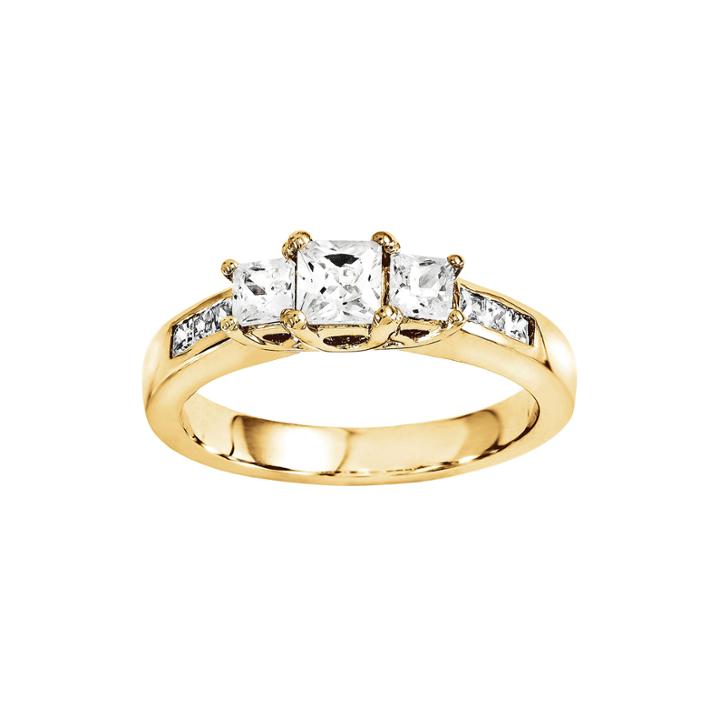 1 5/8 Ct. T.w. Diamond 14k Yellow Gold 3-stone Ring