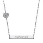 Personalized Sterling Silver Diamond-accent Heart Name Bar Necklace