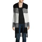 Almost Famous Long Sleeve Hooded Neck Open Front Cardigan-juniors