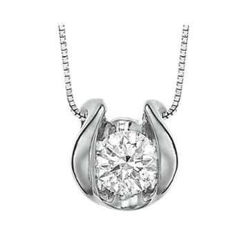 Sirena Ct. Diamond Solitaire Pendant Necklace