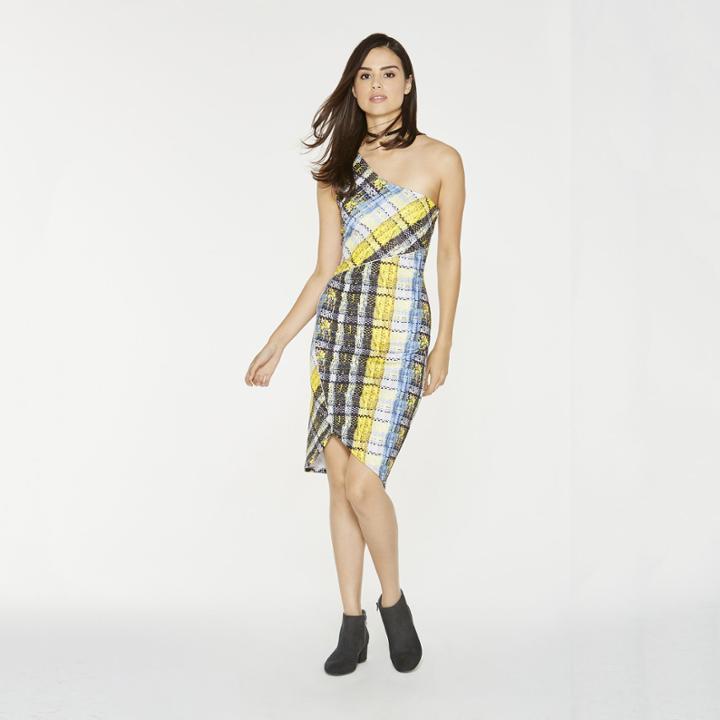 Project Runway One Shoulder Seamed Bodycon Dress