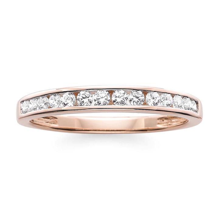 1/4 Ct. T.w. Diamond 10k Rose Gold Wedding Band