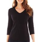 St. Johns Bay 3/4-sleeve Essential V-neck T-shirt